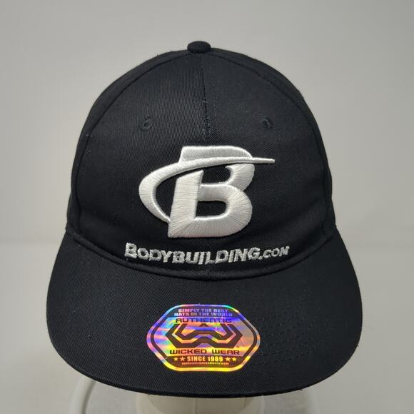 Bodybuilding Snapback Hat Black One Size Adjustable Embroidered Wicked Wear - Picture 2 of 10